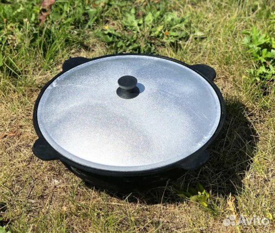 Казан чугунный узбекский плоское дно 6 литров
