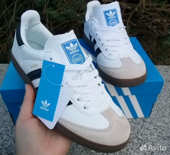 Кроссовки кеды Adidas Samba белые