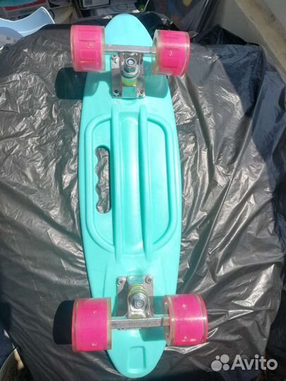 Скейтборд пениборд круизер со светящимися колёсами