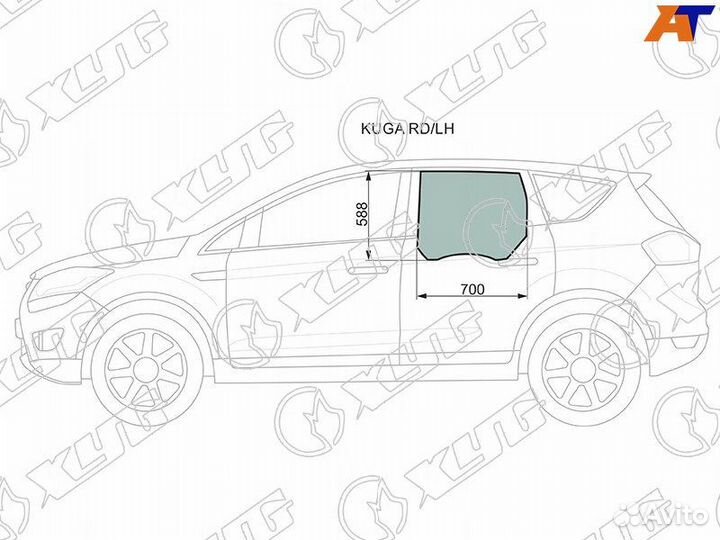 Стекло двери задней левой Ford Kuga 1
