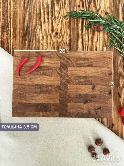 Торцевая разделочная доска из дуба