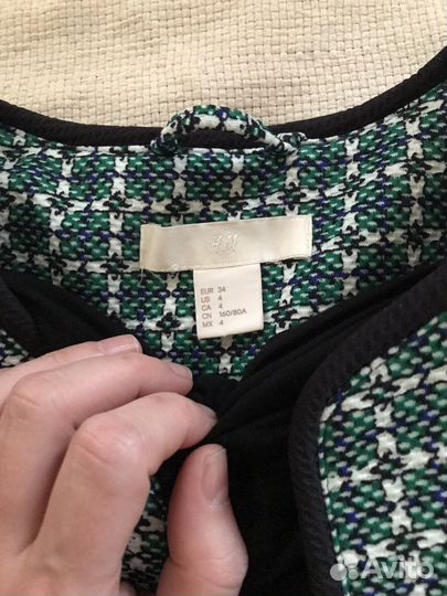 Пиджак жаккардовый H&M XS и Платье