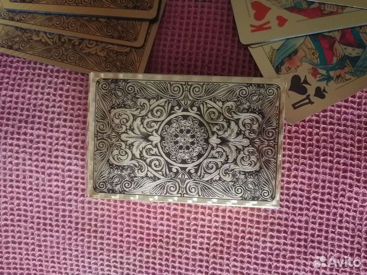 Игральные карты фольгированые, мини, золоченые
