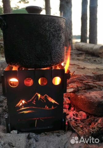 Печь щепочница походная разборная