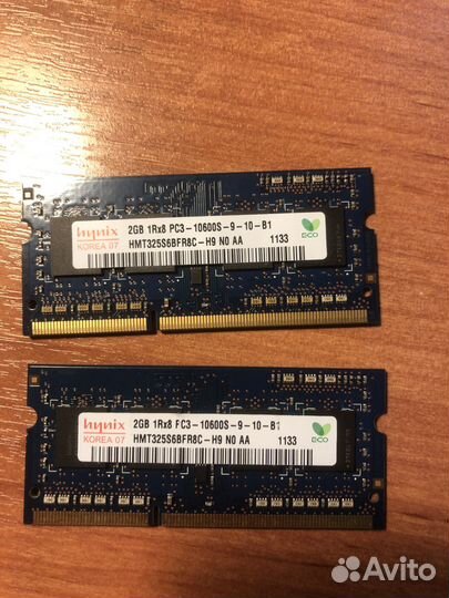 Оперативная память sodimm DDR3 2GB