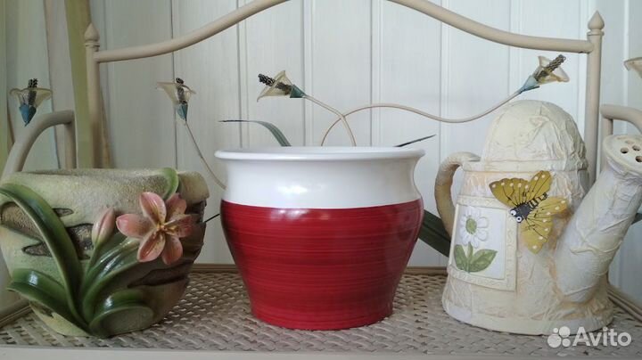 Ваза напольная, кашпо керамика корзинки