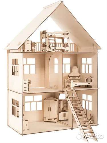 Домик с мебелью кукольный. Отличный подарок