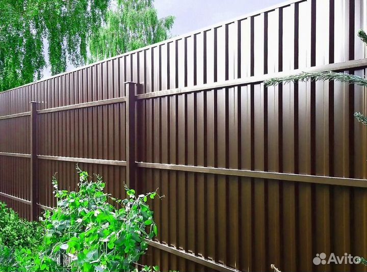 Заборы из профнастила под ключ новые