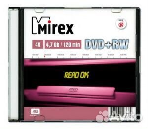 DVD+RW Mirex 4х на 4,7GB в наборе 10 шт