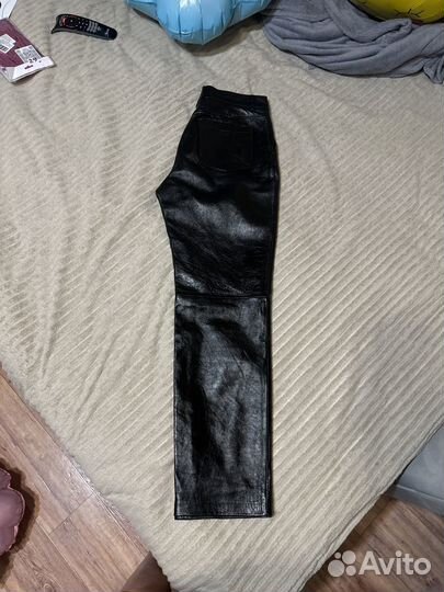 Брюки кожаные massimo dutti