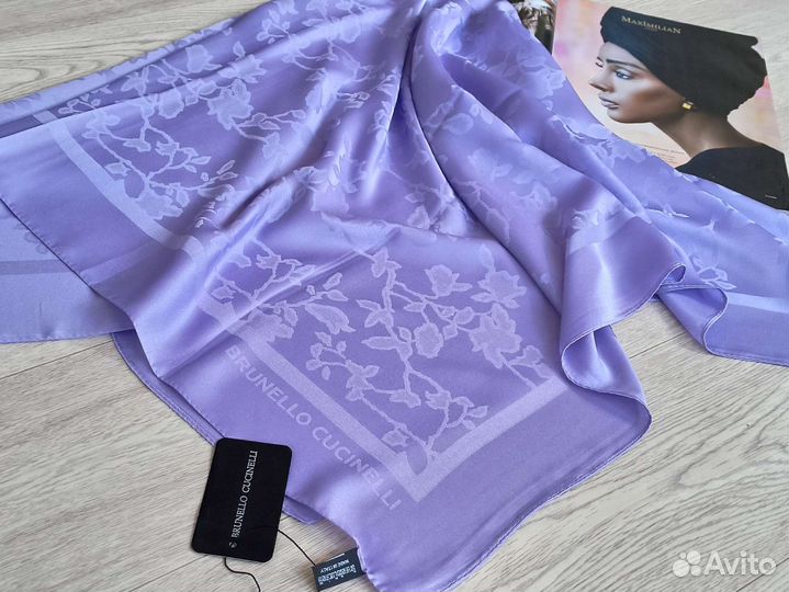 Платок Шелк Brunello Cucinelli Лаванда 12 расцвет