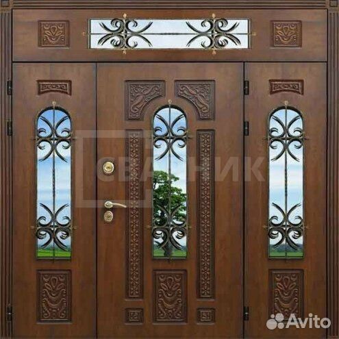 Входная трехстворчатая фрамужная дверь дв-153