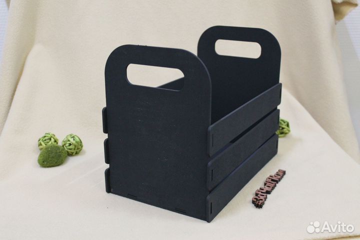 Деревянный ящик, чёрный 