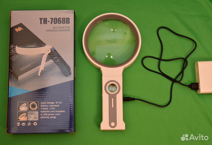 Лупа с подсветкой 25х кратная 3,5х кратная