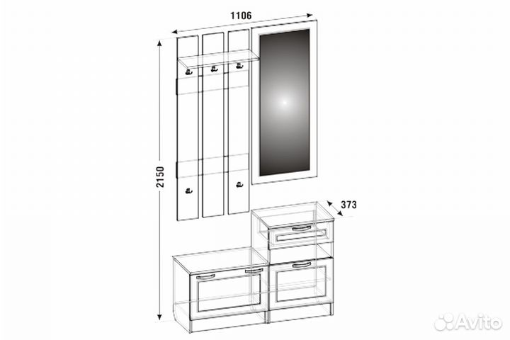 Шп-01.1 Вешалка для прихожей Сонома