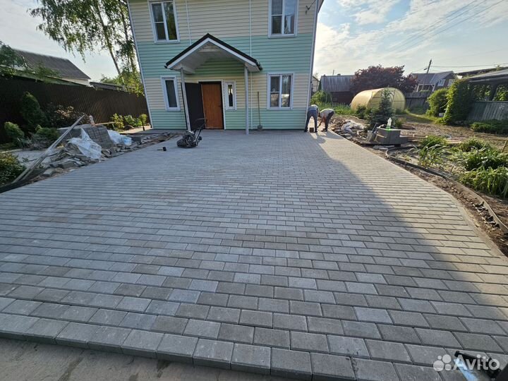 Укладка тротуарной плитки брусчатки под ключ