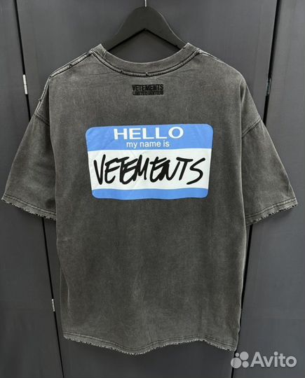 Футболка vetements hello my name оверсайз