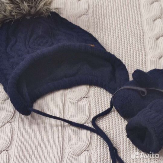 Комплект шапка и варежки H&M hm 86-92