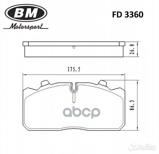 Колодки тормозные дисковые перед FD3360 BM