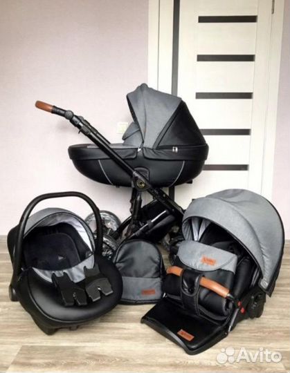 Коляска Verdi Orion 3в1 экокожа+ткань