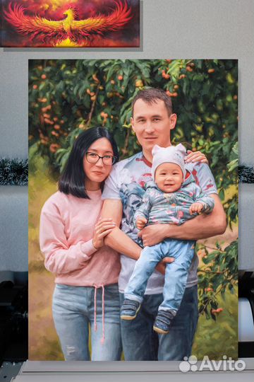 Портрет по фото на холсте