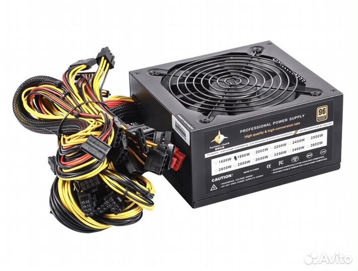 Блок питания компьютера майнинг LX1800w, 1800 Вт