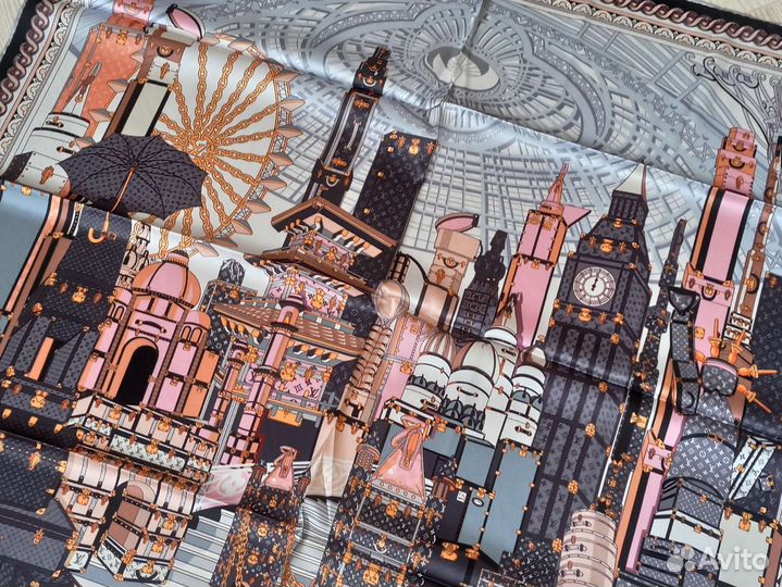 Платок Шелковый Louis Vuitton ручная подшивка