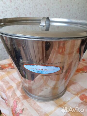 Ведро с крышкой из нержавейки