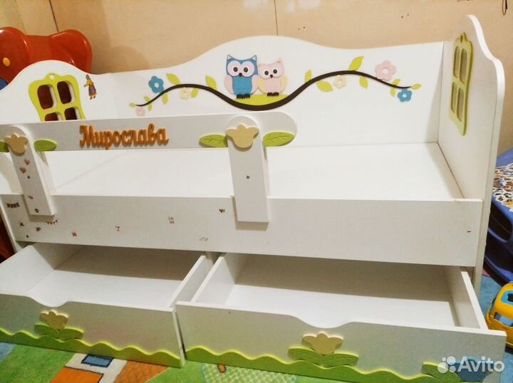 Детская кровать «Совята» + Матрас и постельное