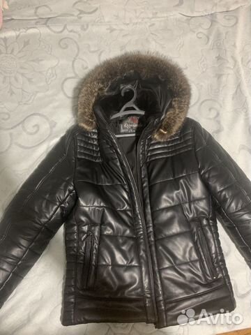 Куртка кожанная зимняя мужская