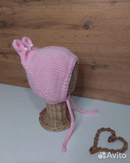 Шапочка чепчик с ушками зайки