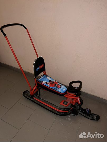 Снегокат с родительской ручкой и колесами