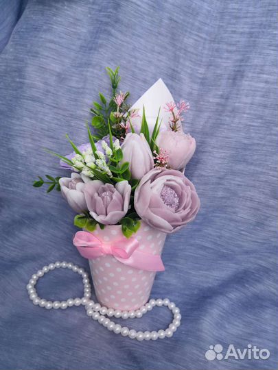 Букет из мыльных цветов