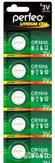 Элемент питания Perfeo CR-1616, шт
