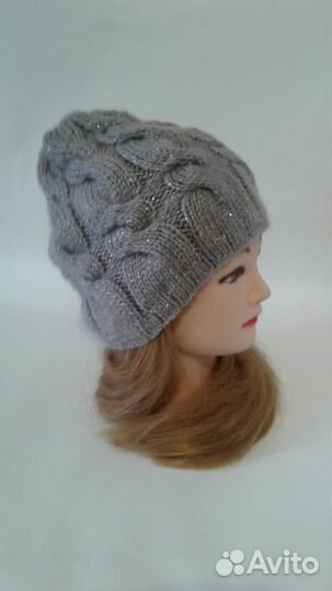 Шапочка вязаная полушерстяная