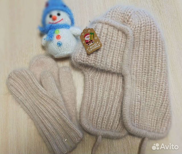 Шапка ушанка и варежки