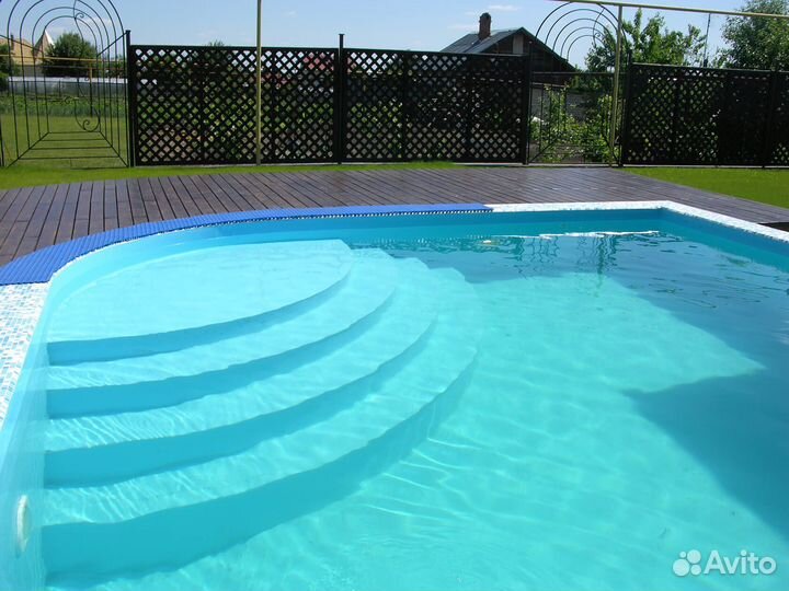 Бассейн 3х5х1,5 с угловыми ступенями