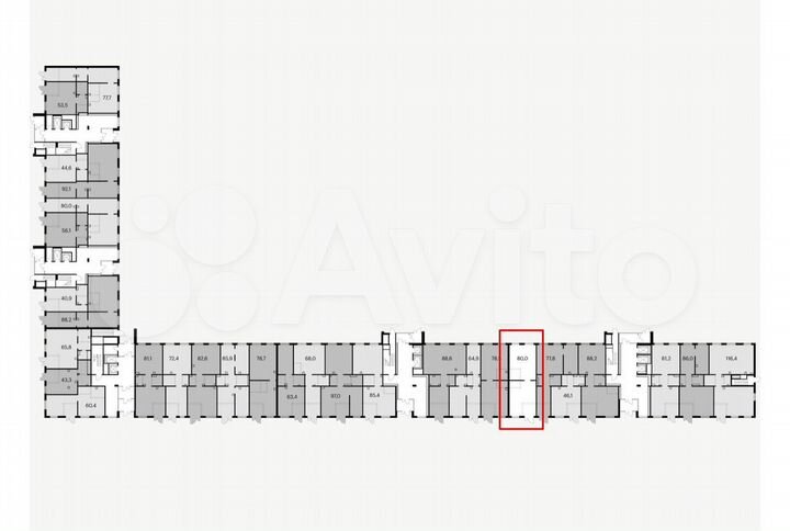 Свободного назначения, 80 м²
