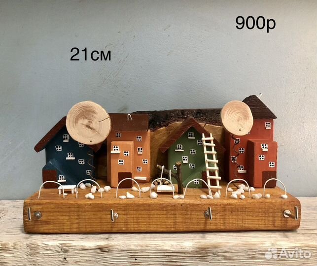 Вешалка,полочка,крючки,домики,дрифтвуд
