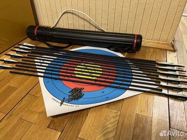 Карбоновые стрелы для лука 30’ 12 шт с тубусом