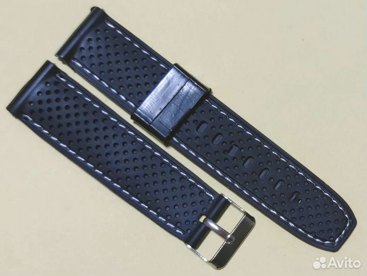 Ремешок для часов 22 мм силиконовый чёрный