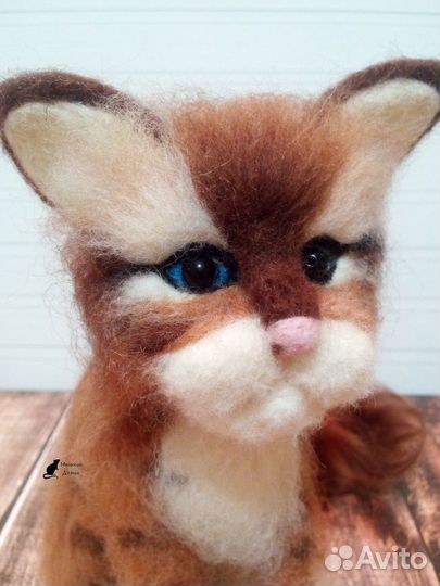 Кот Мурзик валяный ручной работы