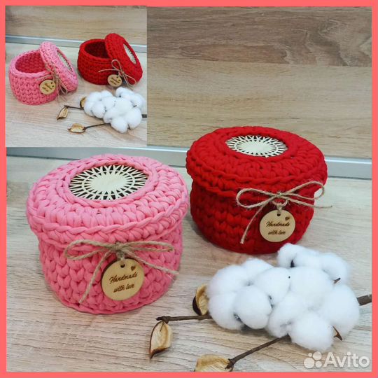 Корзинки из трикотажной пряжи