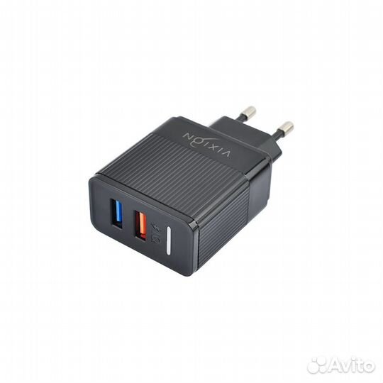 Блок питания vixion H2 2xUSB QC 3.0, 2.4A черный