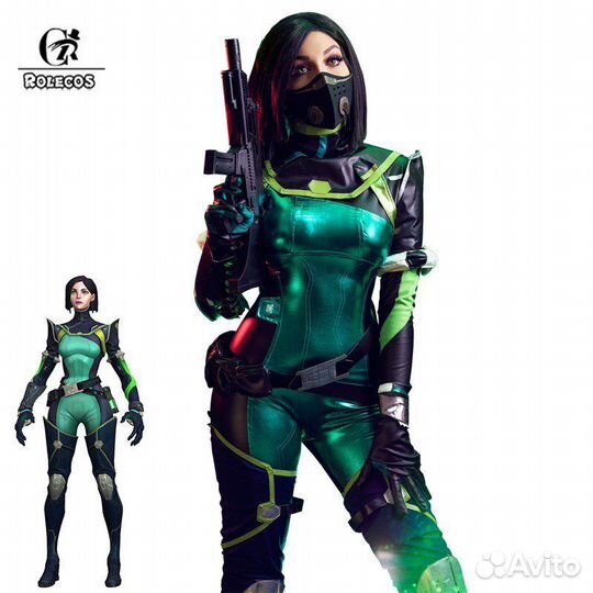 Косплей костюм и парик Valorant Viper