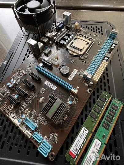 Мат.плата+процессор+куллер+оперативная память