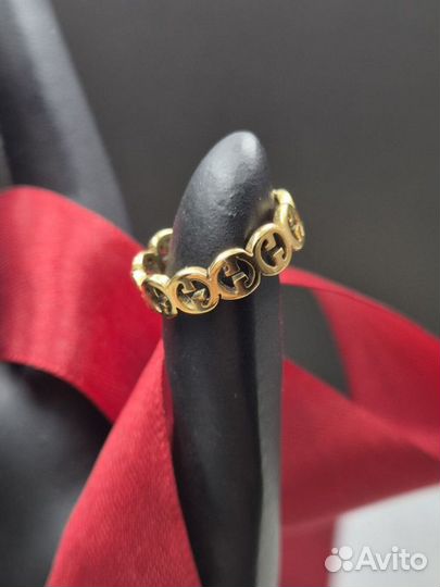 Кольцо медицинская сталь с напылением золотом