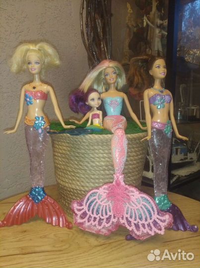Куклы Барби русалочки, лошадка беби борн