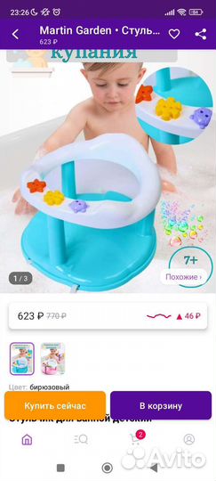 Стульчик для купания в ванной