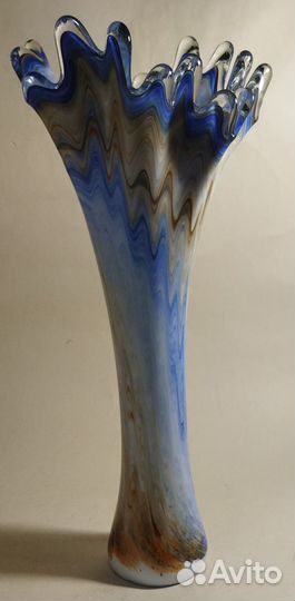 Высокая ваза 40 см. Цветное стекло СССР